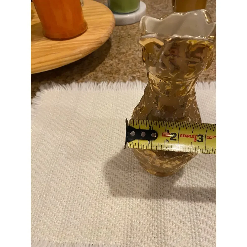 Vintage Weeping Gold VASE 24 Karat Gold Made in USA  mid-century 1950s